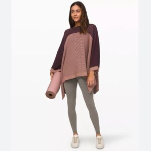 🌼Lululemon It All Lines Up Poncho Purple Pink Color Combo Ribbed Athleisure OS